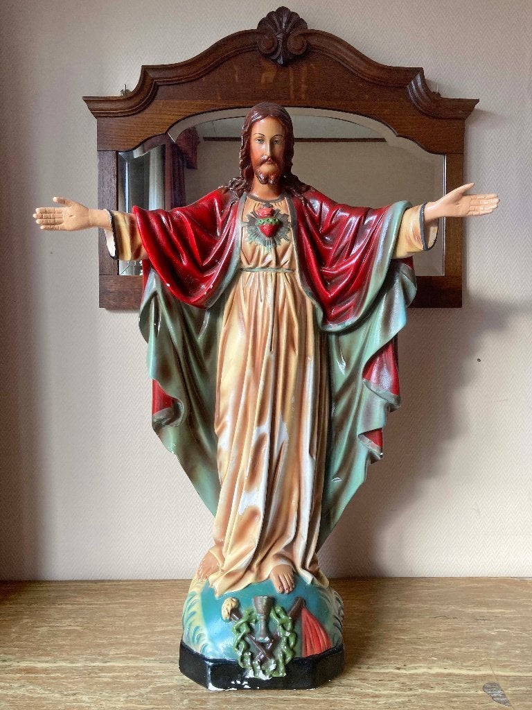 Jezus beeld, Heilig Hart, 87 cm hoog, Ophalen