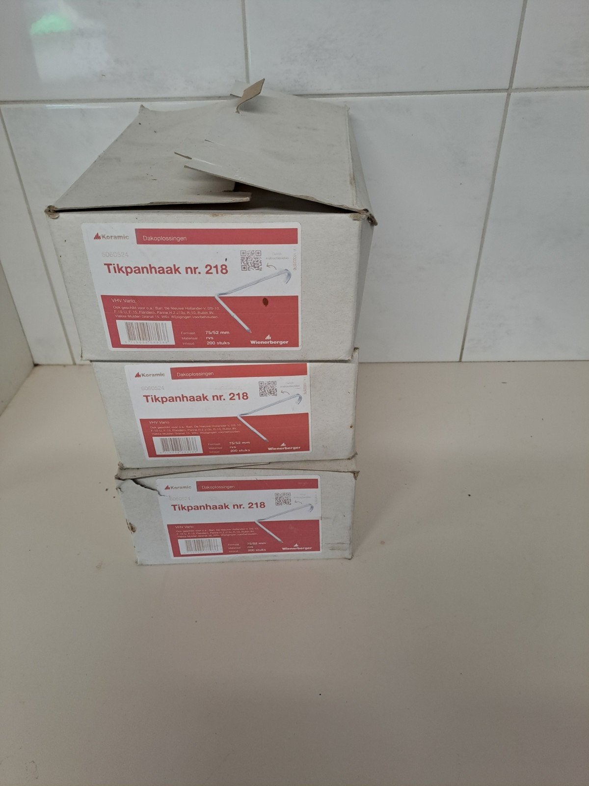 Keramic Tikpanhaak nr. 218 - Dakoplossingen (3x200 stuks), Ophalen, Nieuw, 50 tot 100 mm, Overige typen