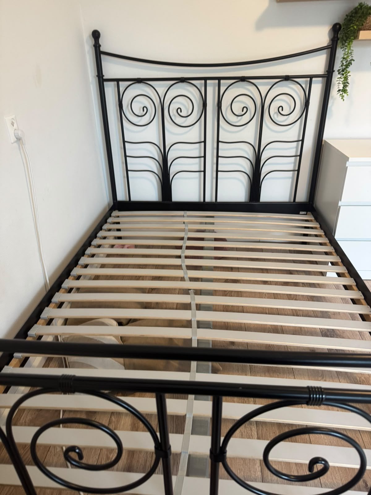 Tweepersoonsbed 160x200, Ophalen, Zwart, Tweepersoons, Zo goed als nieuw