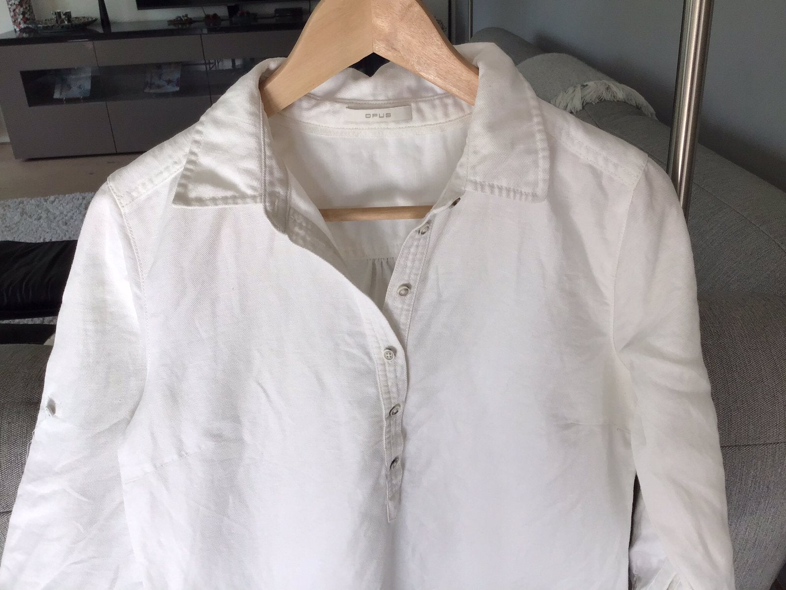 Opus blousejurk, maat 38, nieuw, wit, 50% katoen/linnen., Kleding | Dames, Jurken, Maat 38/40 (M), Wit, Nieuw, Ophalen of Verzenden