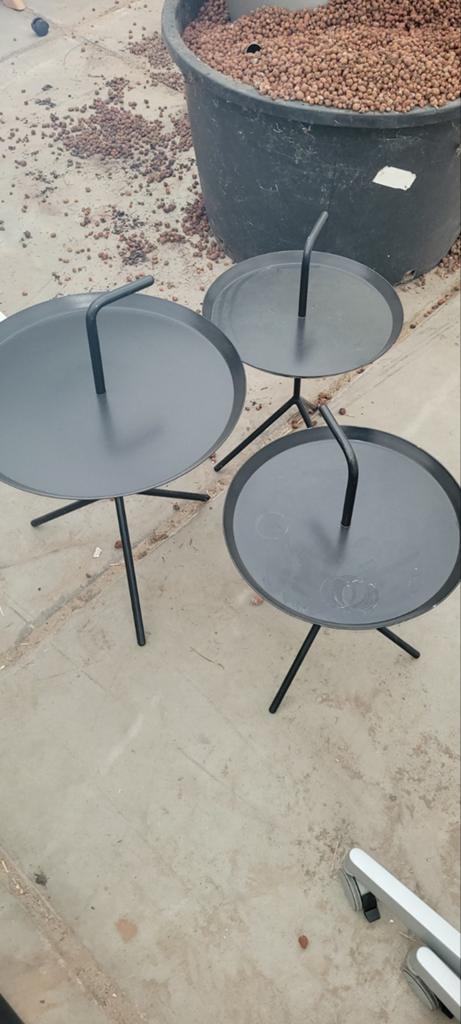 HAY bijzettafel - 3 metalen tafels, Huis en Inrichting, Tafels | Bijzettafels, Minder dan 45 cm, Minder dan 55 cm, Gebruikt, Modern, Scandinavisch