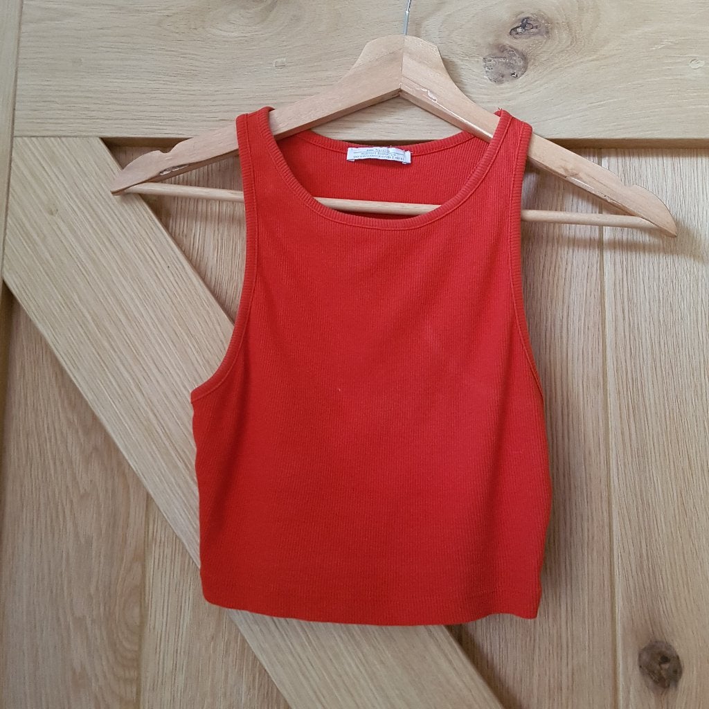 Zara topje maat 36 donker oranje, Ophalen of Verzenden, Nieuw, Maat 36 (S)