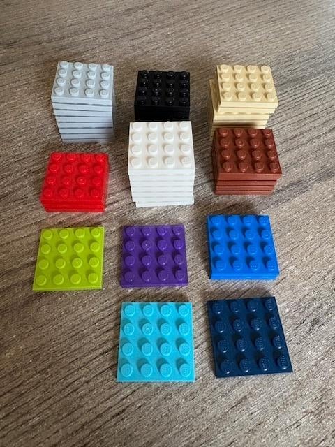 lego grondplaatjes 4x4 in 11 kleuren, Ophalen of Verzenden, Nieuw, Grondplaat, Lego