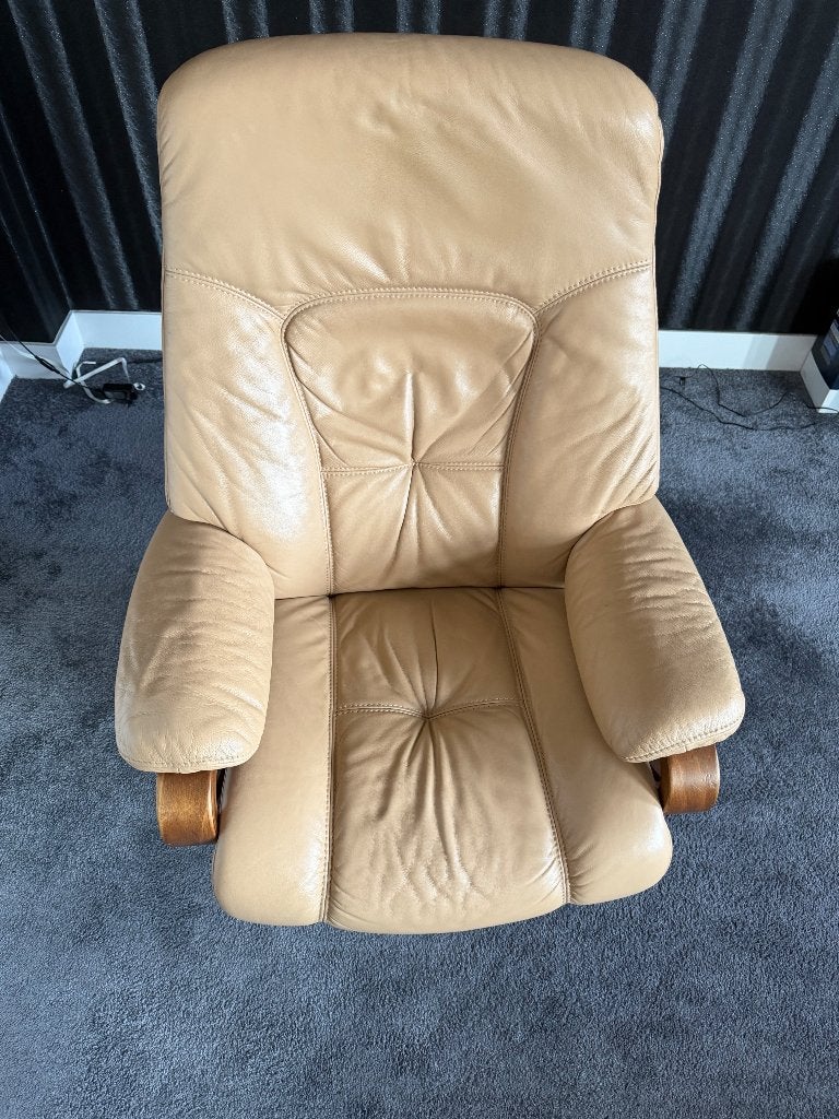 Himolla Relaxfauteuil 7010 Echt Leer – Draaibaar, Huis en Inrichting, Fauteuils, Ophalen, Minder dan 75 cm, Leer, Zo goed als nieuw