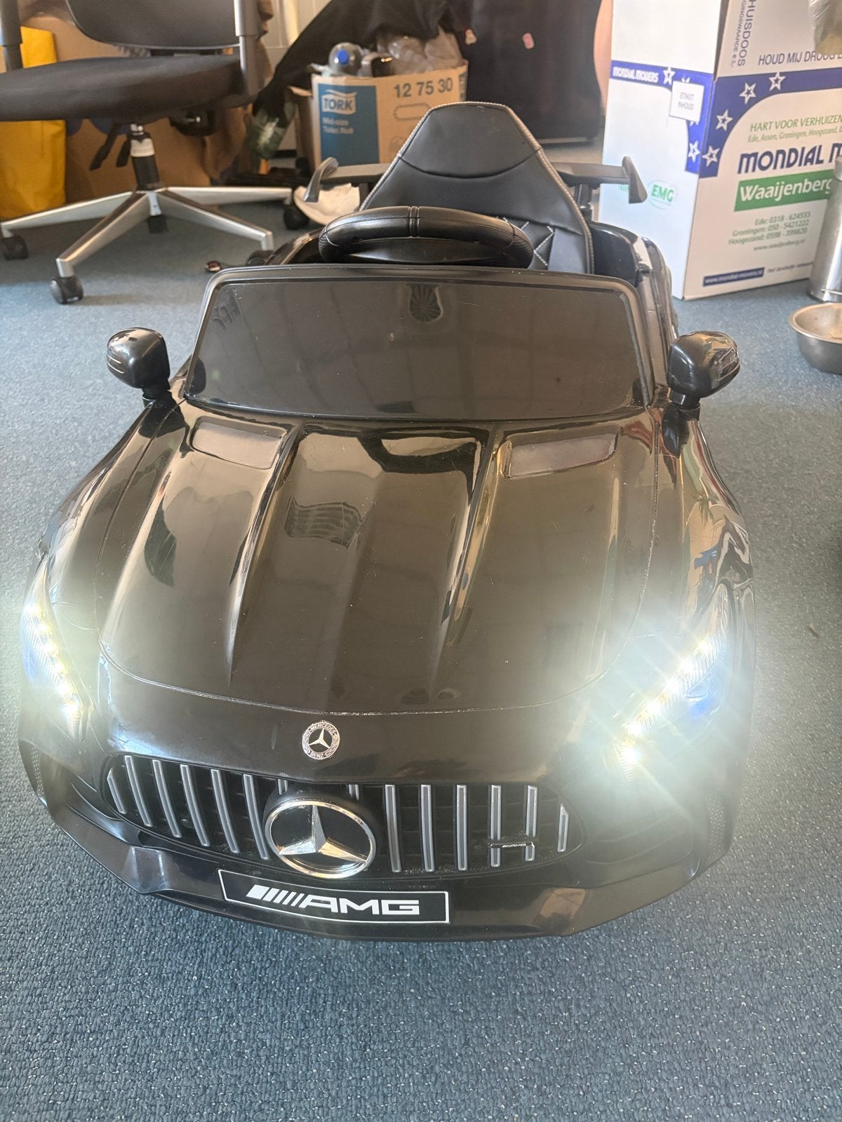 Mercedes AMG GT R Elektrische Kinderauto - Zwart, Ophalen, Zo goed als nieuw, Overige typen