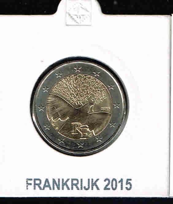 2 euro Frankrijk vrede 2015 ''unc'/2.1, Verzenden, Frankrijk, 2 euro, Losse munt