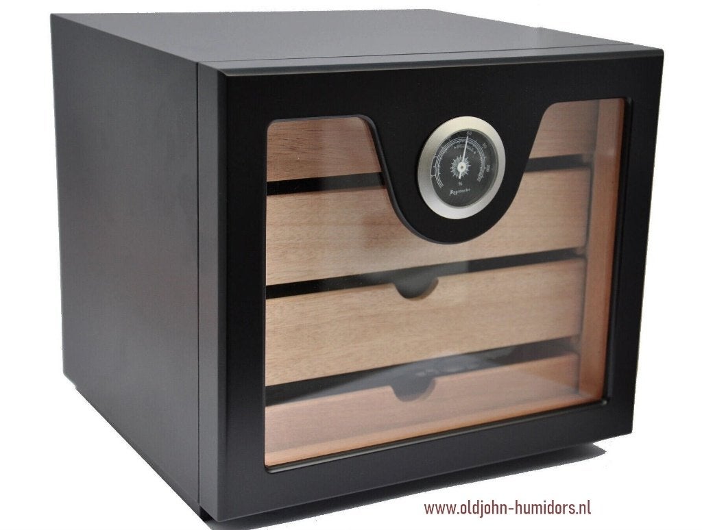 MERK  KABINET HUMIDOR ZWART - 4 LADEN voor 100 SIGAREN  h85, Verzenden, Nieuw, Tabaksdoos of Verpakking