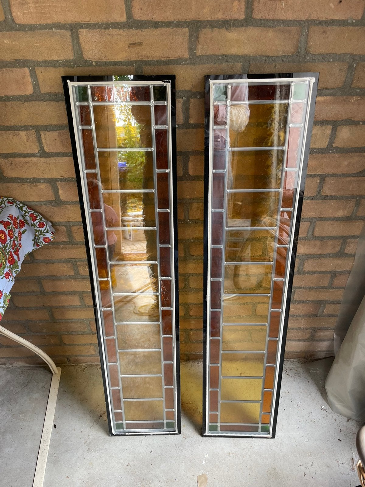 Glas in lood ramen, dubbelglas!, Ophalen, Gevelraam of Ruit, Minder dan 80 cm, Glas in lood