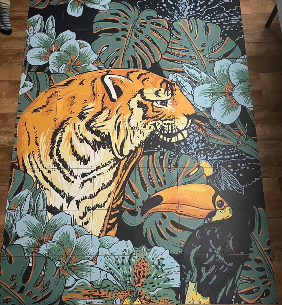 IXXI tijger/pelikaan 160x120cm, Decoratieobject, Ophalen of Verzenden, Kunststof, 120 cm