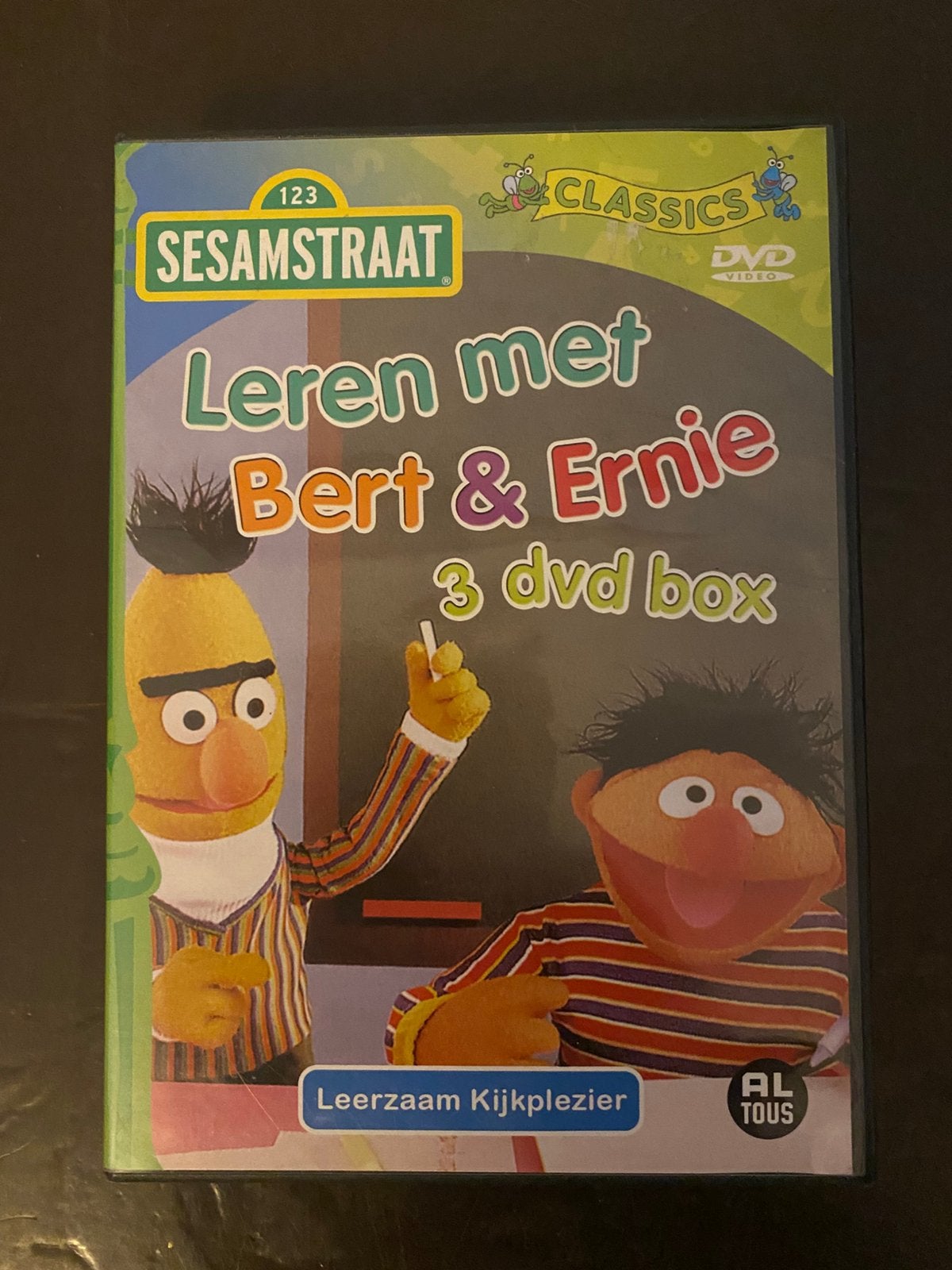 3 DVD Box - Leren met Bert en Ernie, Alle leeftijden, Ophalen of Verzenden, Zo goed als nieuw, Educatief