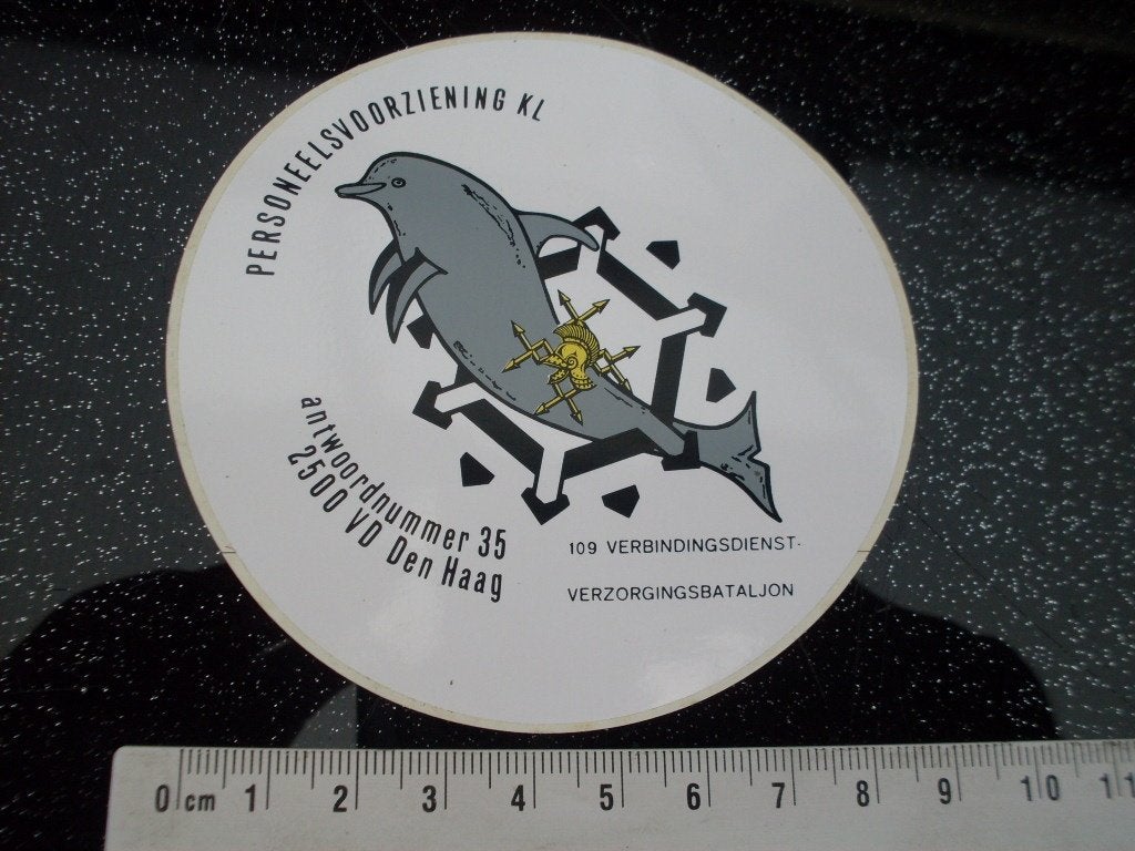 sticker personeelsvoorziening 109 verbindingsdienst bataljon, Verzenden, Zo goed als nieuw, Bedrijf of Vereniging