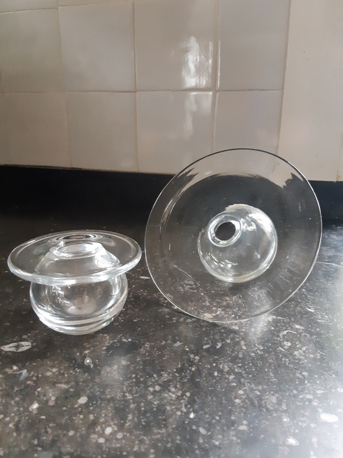 2 saturnus vaasjes fins design Nanny Still, Transparant, Ophalen of Verzenden, 8 cm, Glas