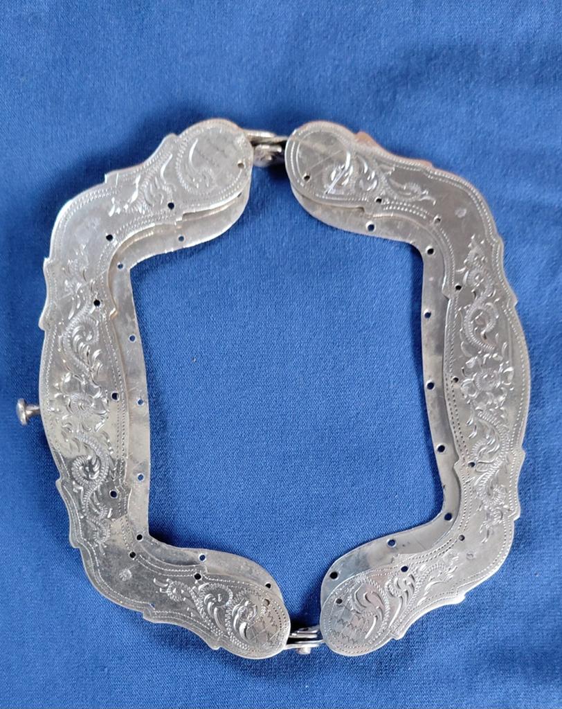 ANTIEK,zware/ stevige zilveren tasbeugel 10cm, Verzenden