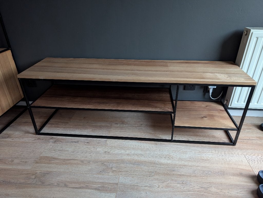 Industrieel tv meubel Charlie 150x40x50 cm, Ophalen, Minder dan 50 cm, Zo goed als nieuw, Overige houtsoorten