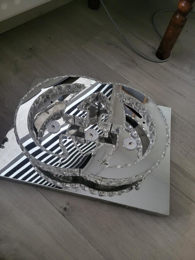 Moderne Plafondlamp met Kristallen Steentjes - Gucci Stijl, Huis en Inrichting, Ophalen, Zo goed als nieuw, Glas, Modern, Luxe, Gucci-stijl