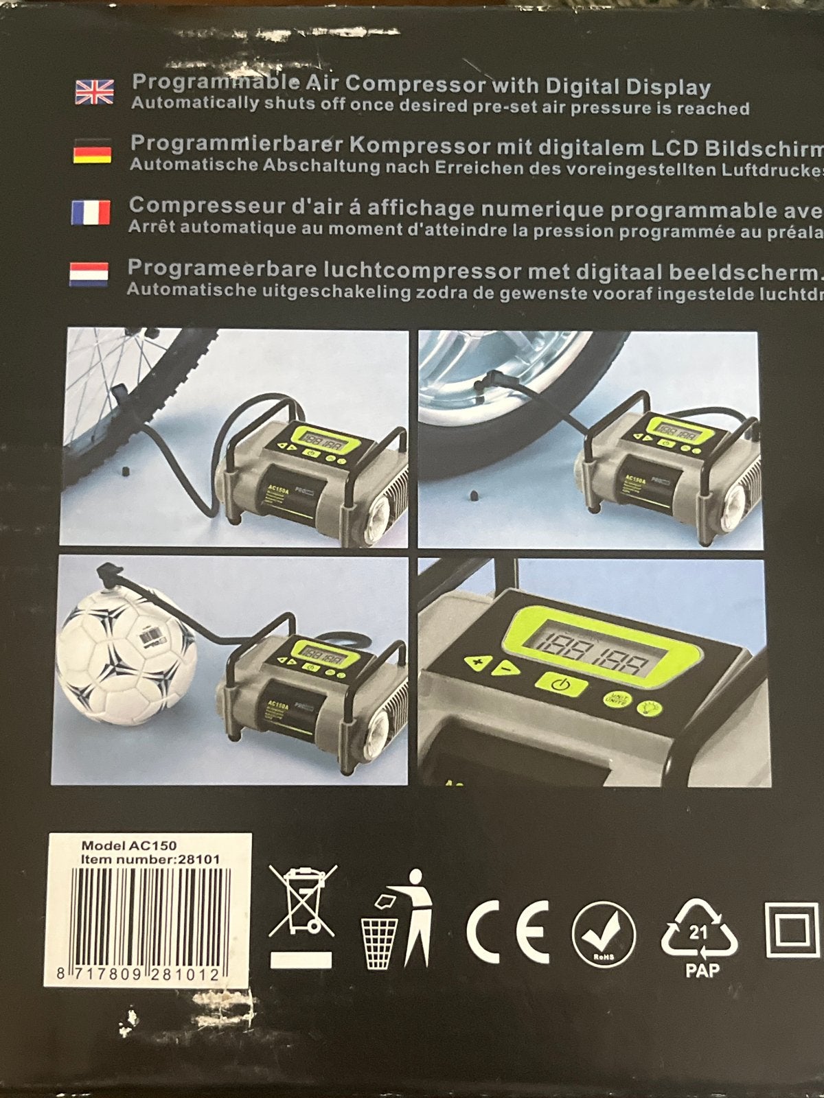 Pro-User AC150A Programmeerbare Luchtcompressor met Display, Ophalen of Verzenden, Nieuw