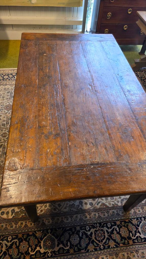 Antieke Franse Boeren Eettafel met Geleefd Blad, Ophalen
