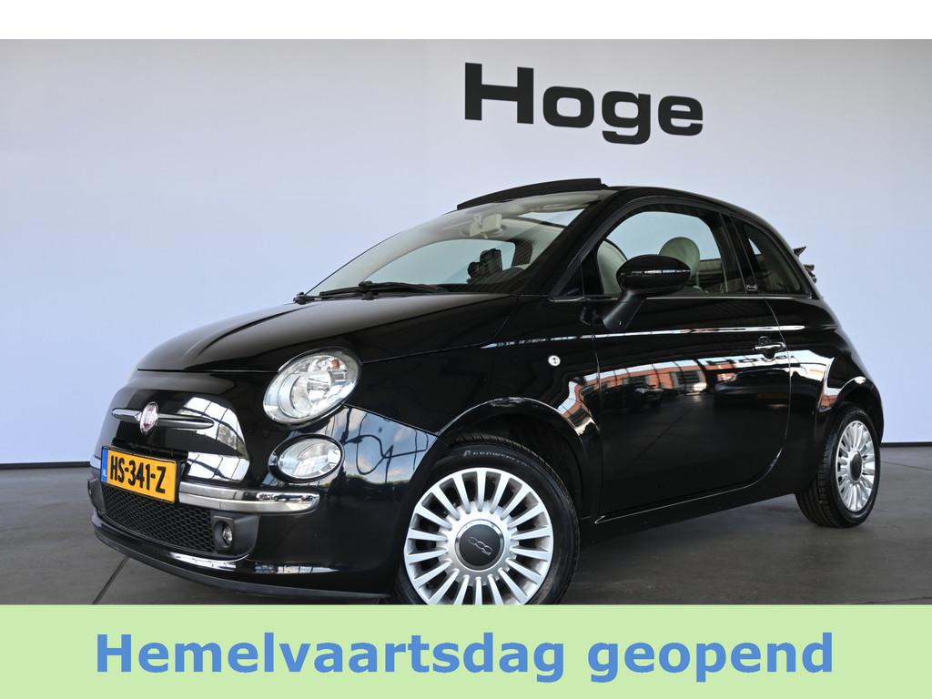 Fiat 500C 1.2 Lounge Cabrio Airco Navigatie Lichtmetaal Goed, Euro 5, Gebruikt, 4 cilinders, Leder en Stof