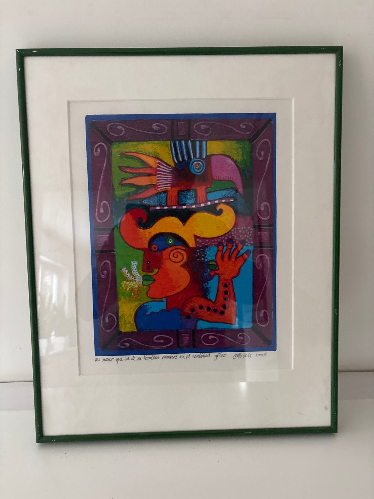 Ingelijste kunstprint, op te knappen lijst, Ophalen, Overige technieken, Ingelijst, 2000 tot heden