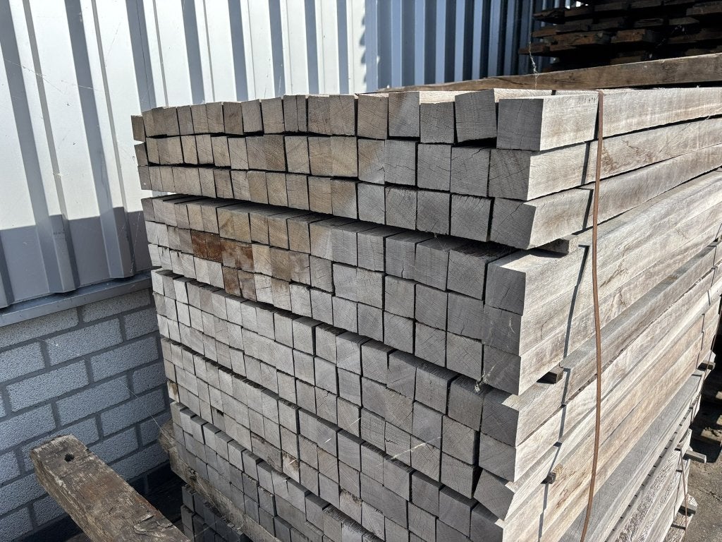 Gebruikte hardhouten palen 5x5 6x6 7x7 duurzaam hergebruikt, Tuin en Terras, Palen, Balken en Planken, Ophalen of Verzenden, Gebruikt
