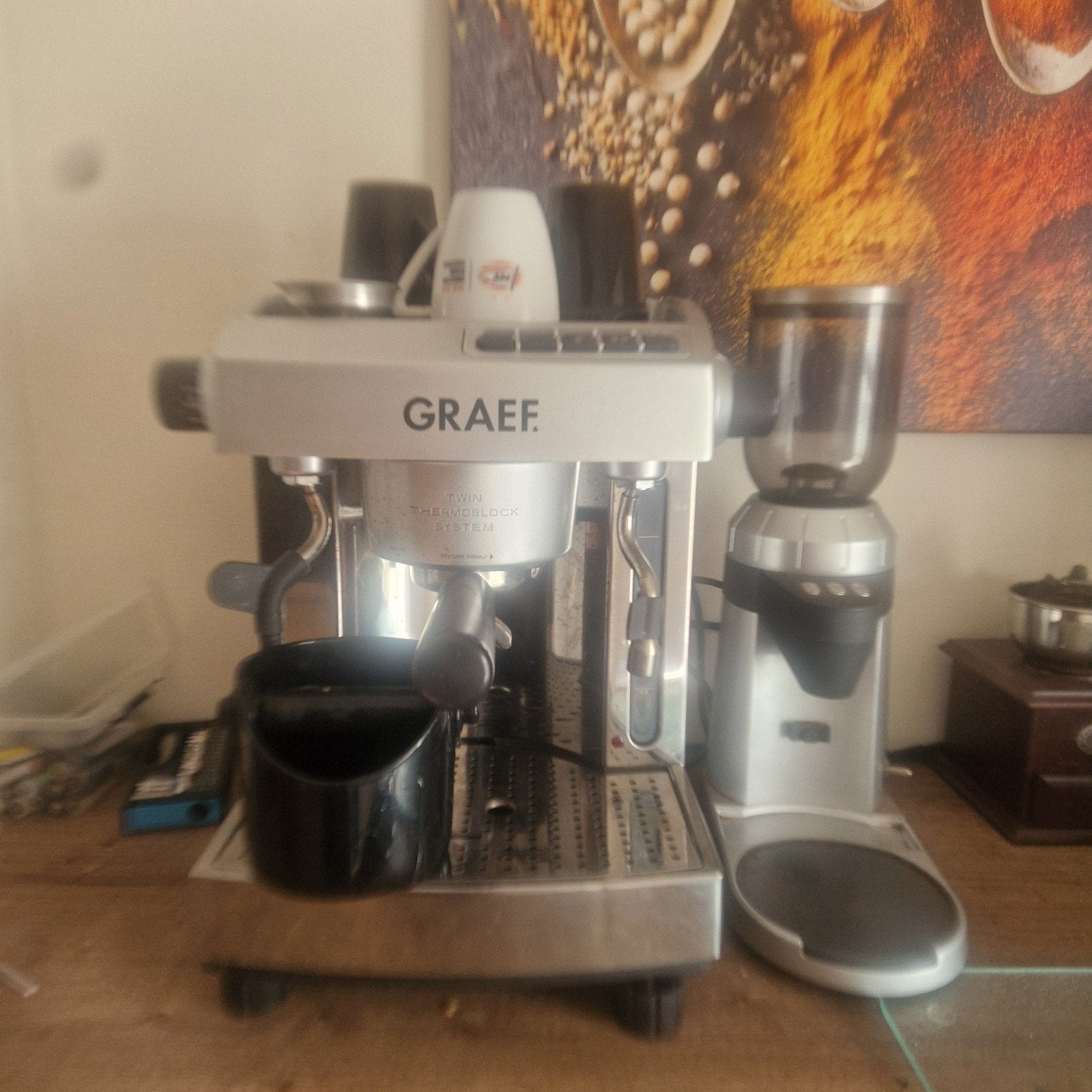 Graef ES 91 Espressomachine - Zeer goede staat, Witgoed en Apparatuur, Espresso apparaat, Gemalen koffie, Zo goed als nieuw, Ophalen
