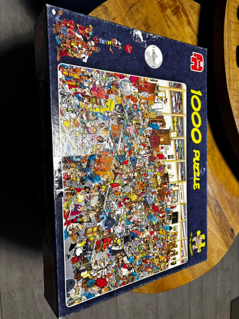 Jan van Haasteren Op zoek naar de schat (Fleamarket ), Ophalen of Verzenden, 500 t/m 1500 stukjes, Zo goed als nieuw
