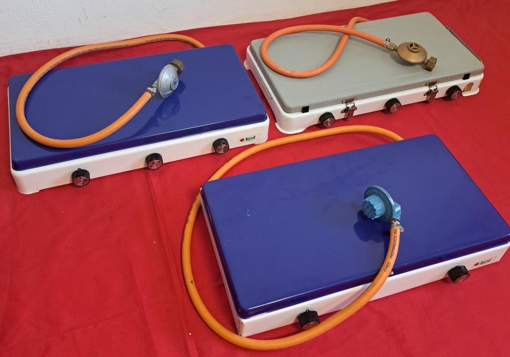 3 - Kooktoestel draagbaar - 3-2 -pits fornuis Camping, Caravans en Kamperen, Kampeeraccessoires, Ophalen, Zo goed als nieuw