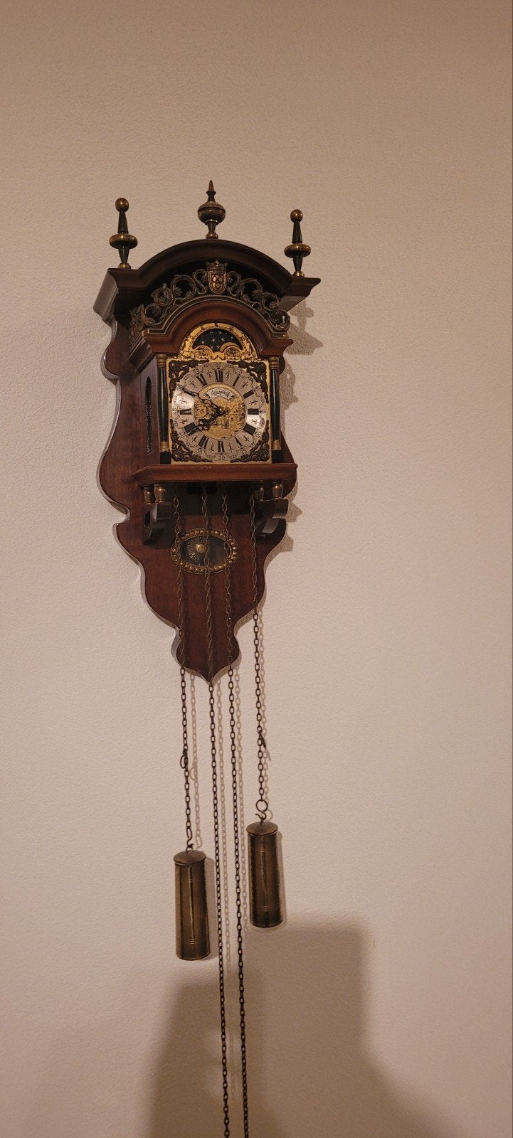 Antieke Wandklok met Gewichten - Klassiek Design, Antiek en Kunst, Ophalen