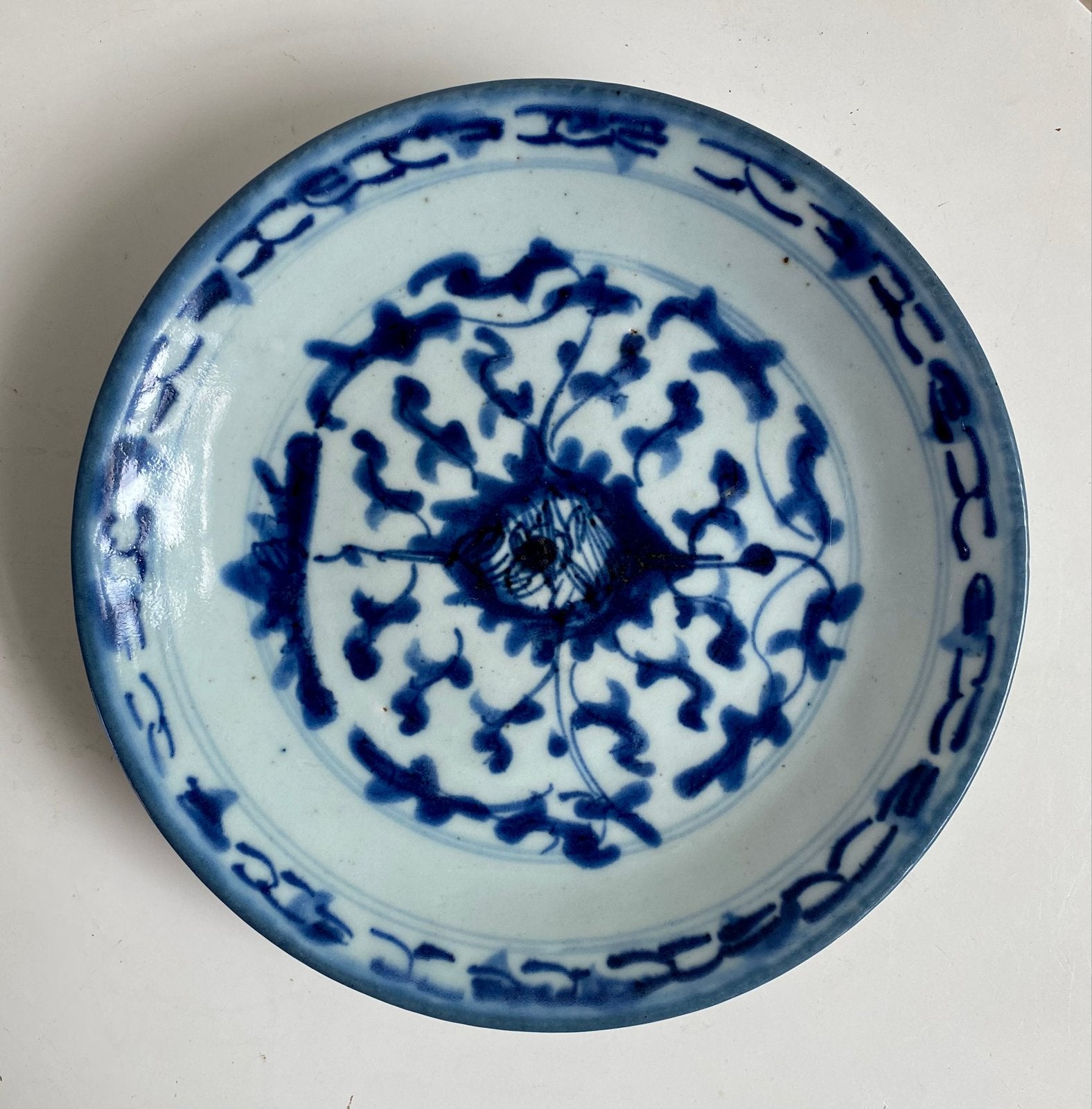Chinees bord, late Qing-dynastie, 19e eeuw, Fuxing zegel, Antiek en Kunst, Verzenden