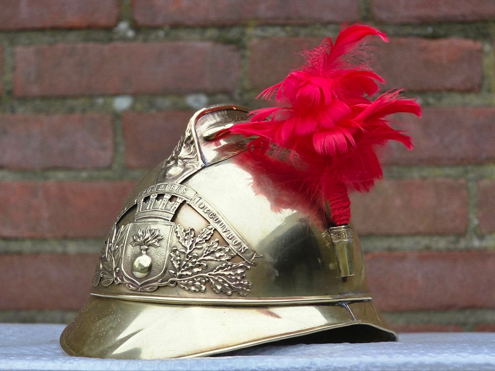 brandweerhelm brandweer Frankrijk model 1885, Ophalen of Verzenden, Nederland, Embleem of Badge