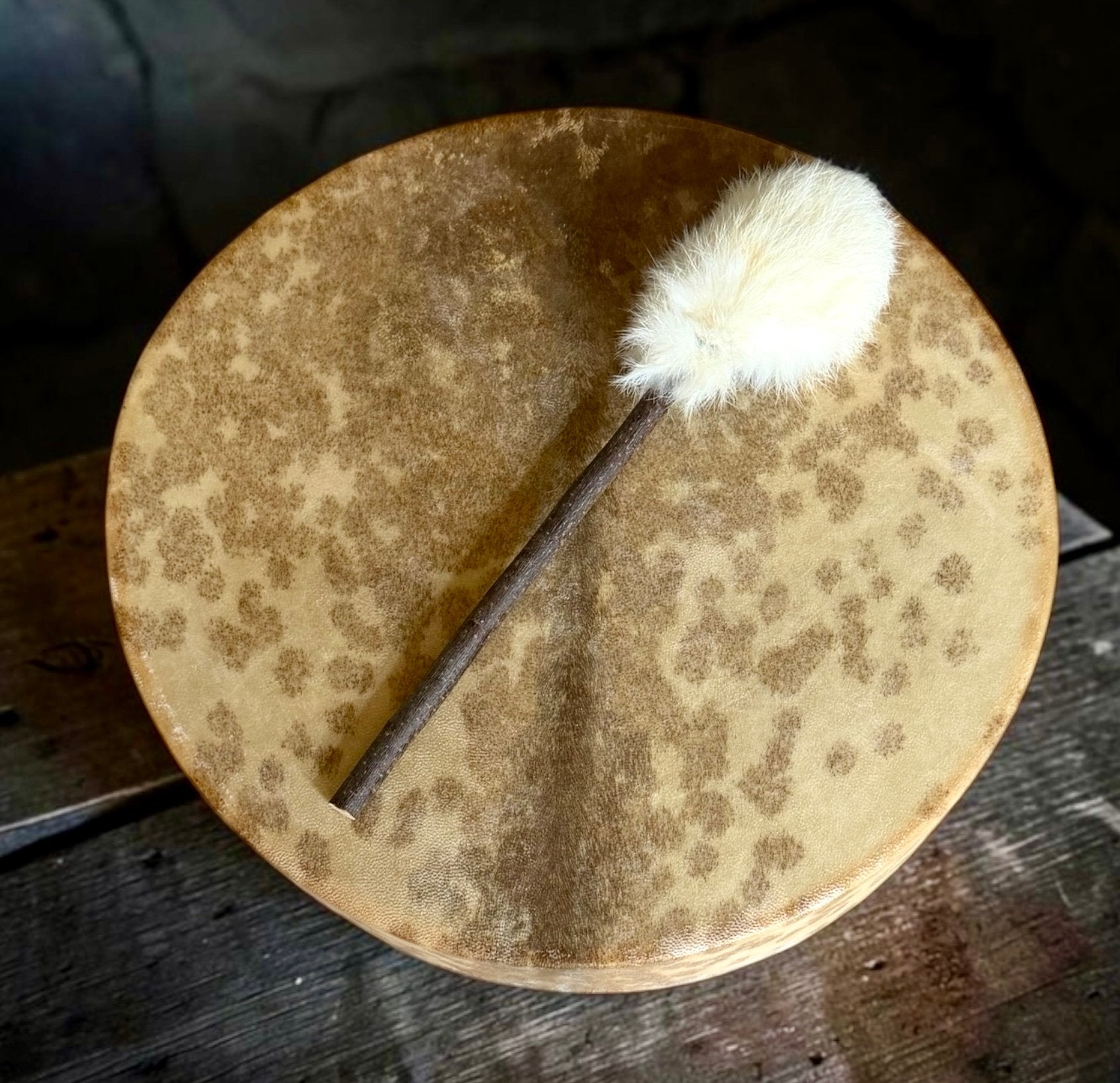 OVERGEDRAGEN Sjamanendrum Nubische Geit 42 cm, Ophalen of Verzenden, Nieuw, Trommel