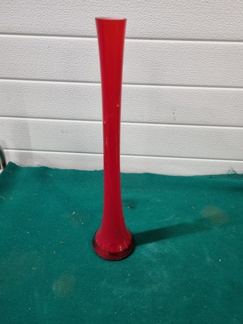 -	Vaas rood smal glas, Ophalen of Verzenden