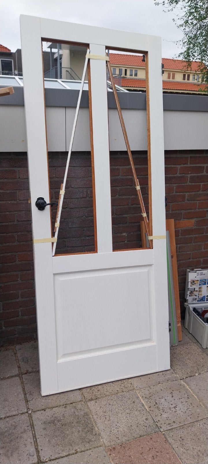 stompe deur, wit, Ophalen, Glas, Binnendeur, 200 tot 215 cm