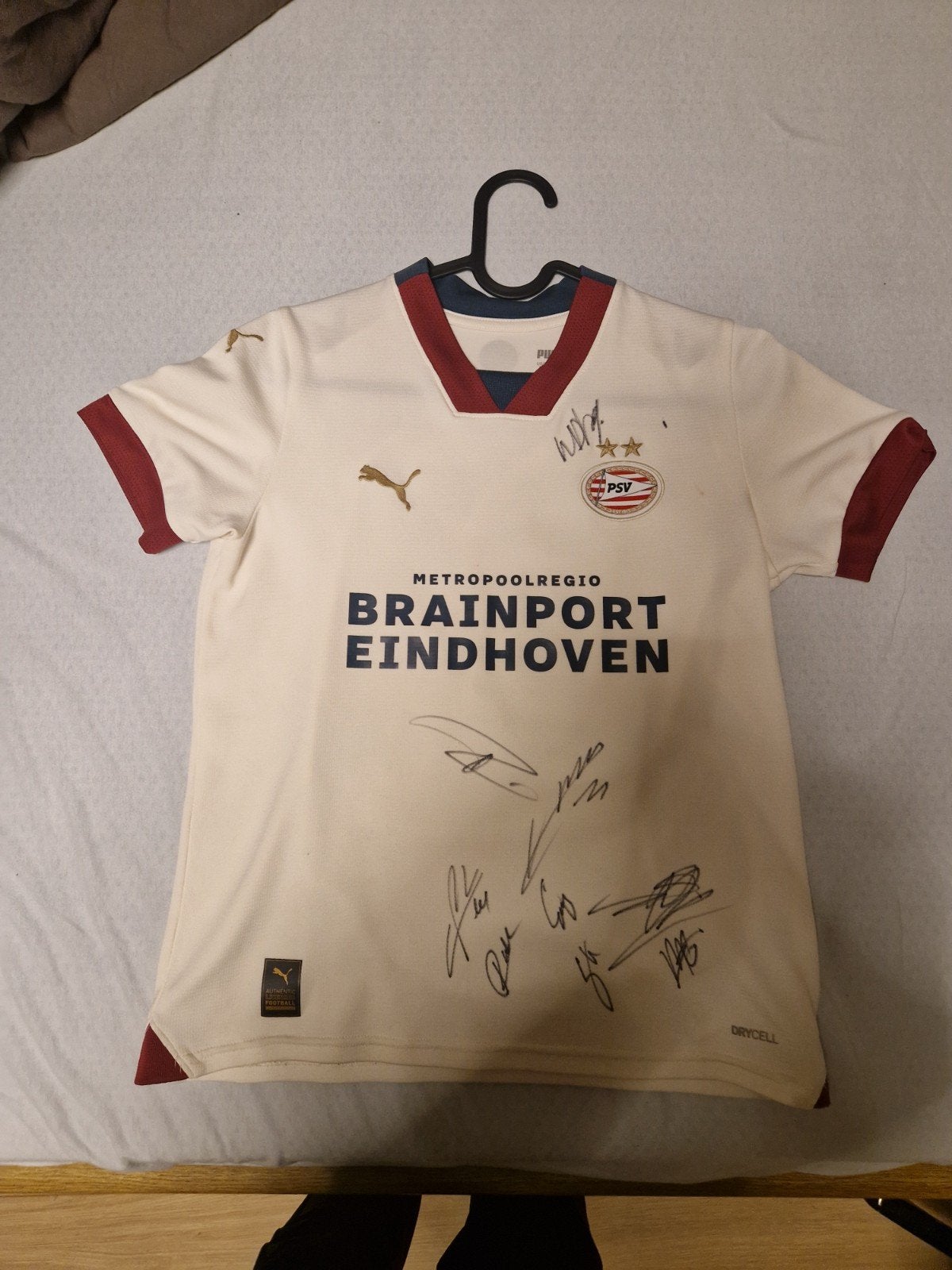 Gesigneerd PSV Veerman Thuisshirt 2023-2024, Puma, Maat 48/50 (M), Wit, Ophalen of Verzenden