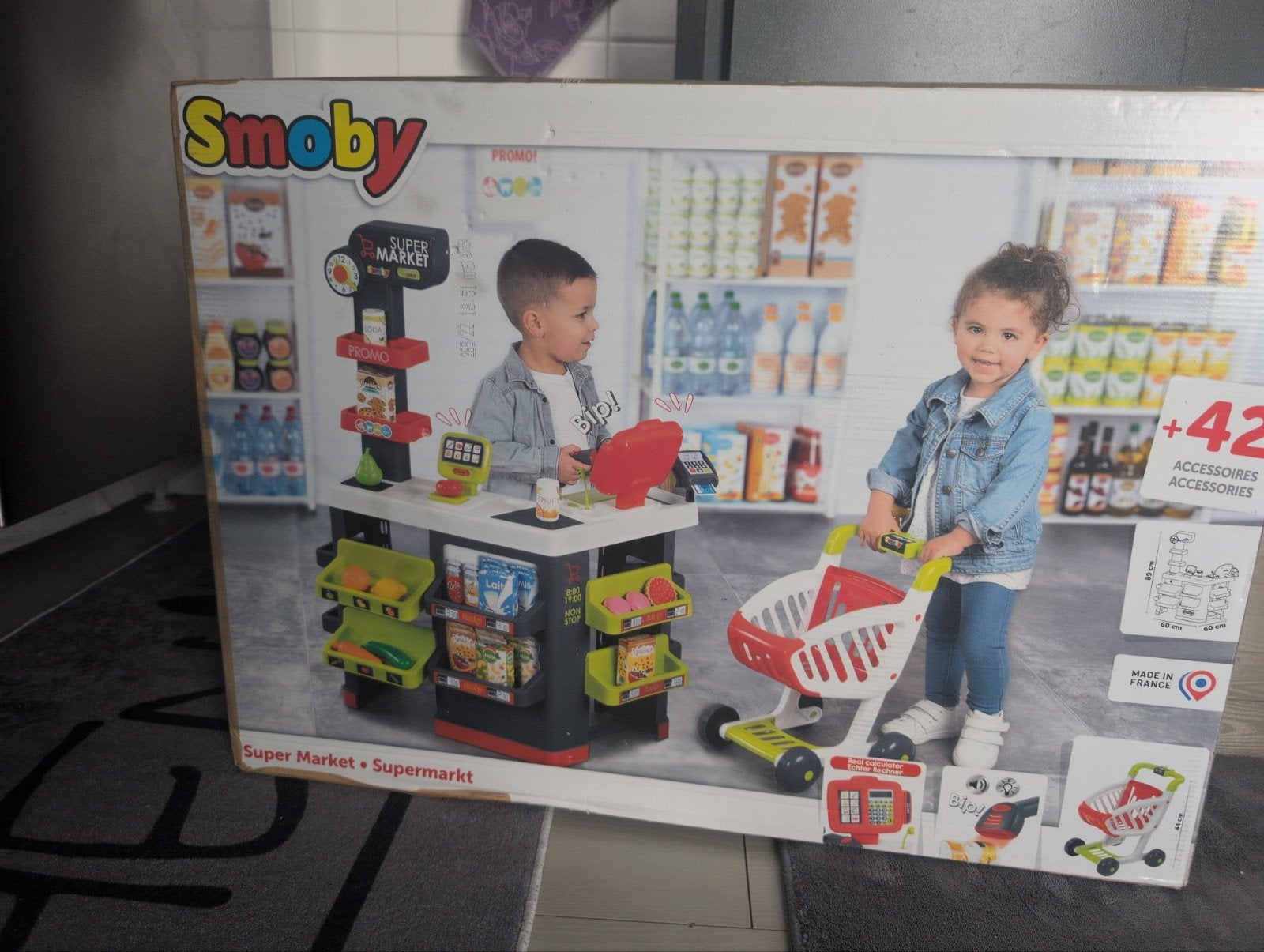 Smoby Supermarkt Speelset met Winkelwagen en Accessoires, Ophalen of Verzenden, Nieuw, Jongen of Meisje