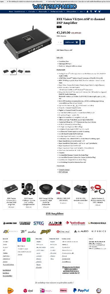 ESX Vision VE1300.11SP 11 kanaals DSP versterker, Auto diversen, Autospeakers, Audio Design, Nieuw, Am Breilingsweg 3, 76709 Kronau, Duitsland