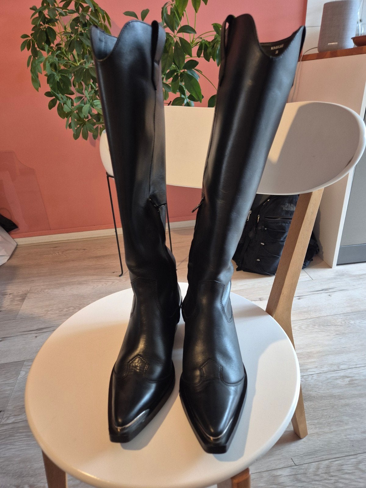 Z.g.a.n mooie leren western boots (NIKKIE), Hoge laarzen, Zwart, Ophalen of Verzenden, Zo goed als nieuw