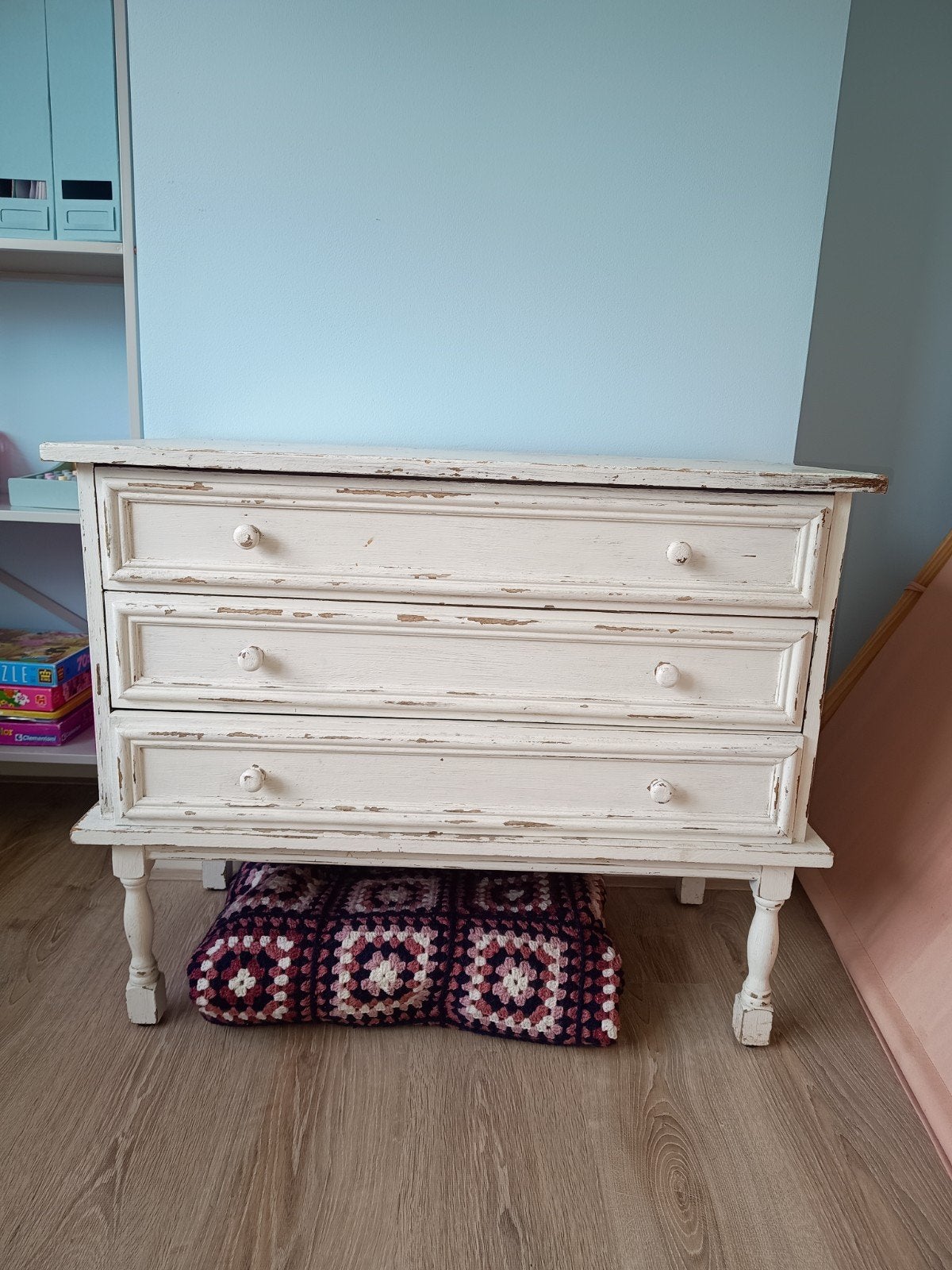 Brocant kastje - drie lades, Ophalen, Gebruikt, 50 tot 100 cm, 3 of 4 laden