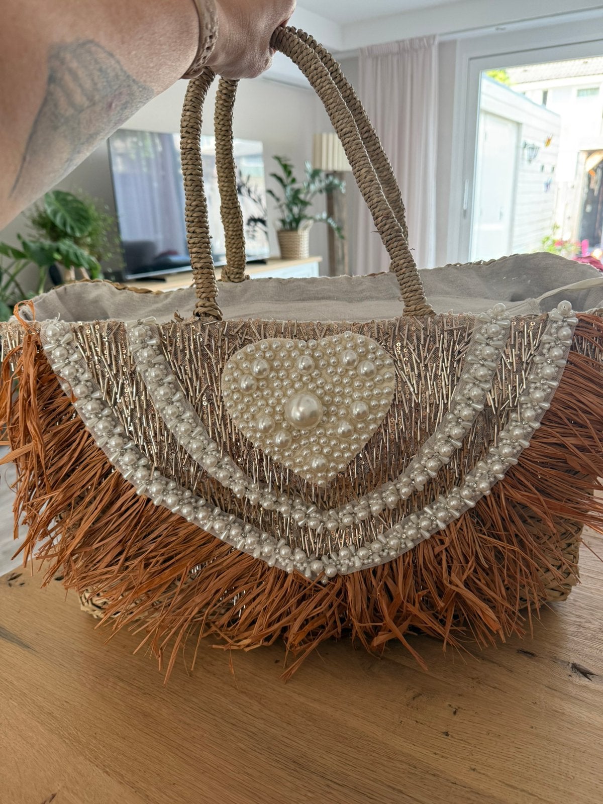 Strandtas, Ophalen of Verzenden, Zo goed als nieuw, Bruin, Overige typen