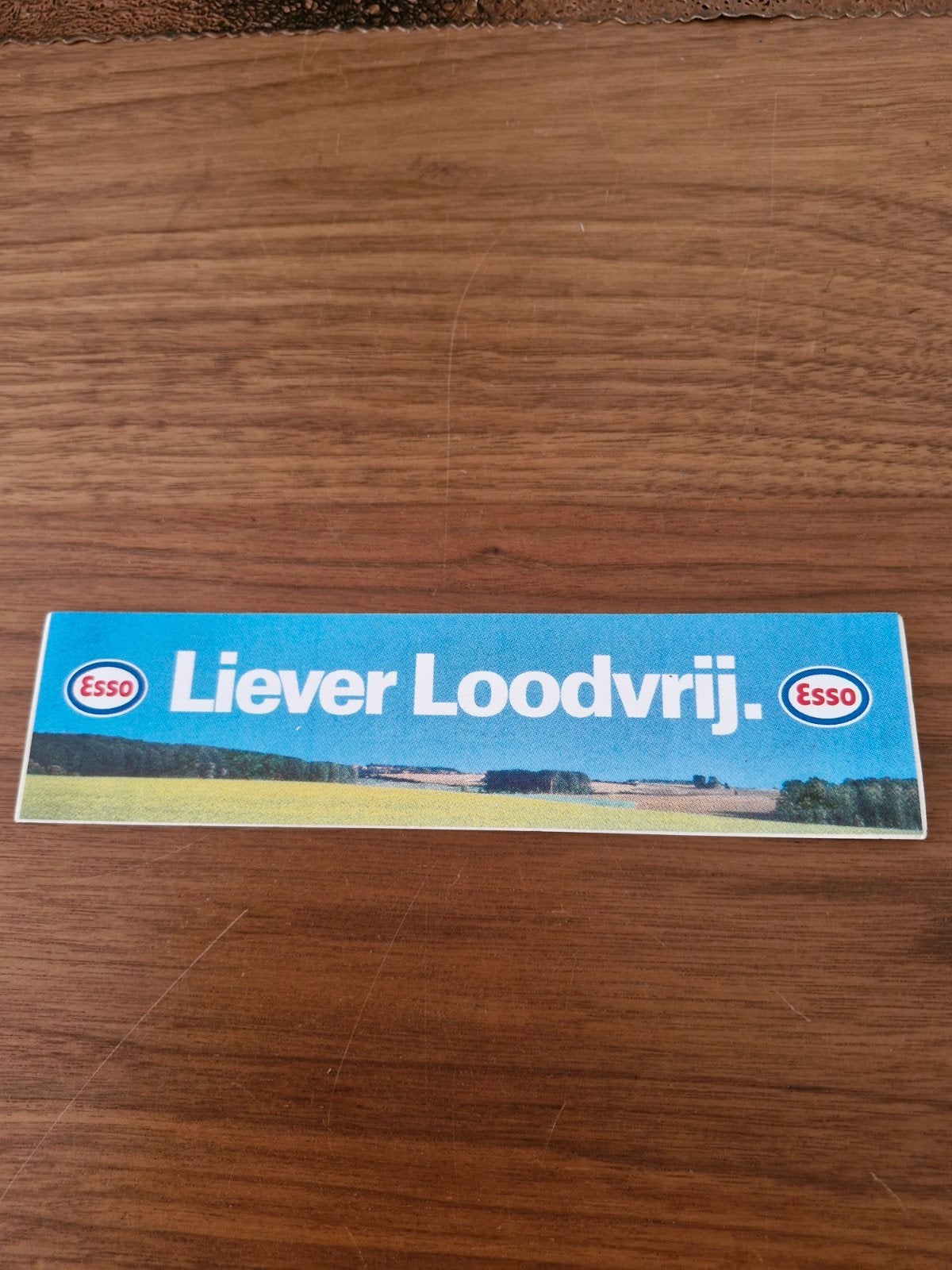 385 Vintage Esso 'Liever Loodvrij' Sticker, Ophalen of Verzenden, Zo goed als nieuw, Auto of Motor