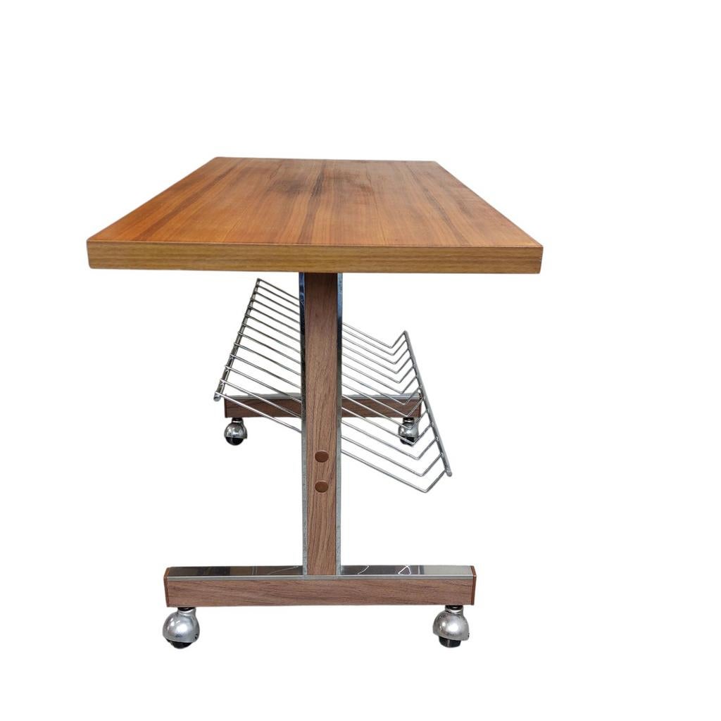 Vintage verrijdbare lectuurtafel, bijzettafel, Huis en Inrichting, Ophalen, Gebruikt, Onbekend, Onbekend