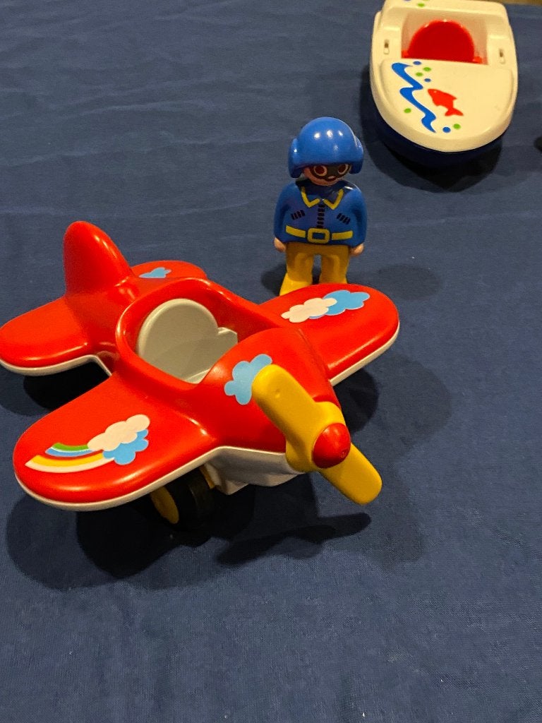 Playmobil 123, ter land, ter zee en in de lucht, Complete set, 1.2.3, Ophalen of Verzenden, Zo goed als nieuw