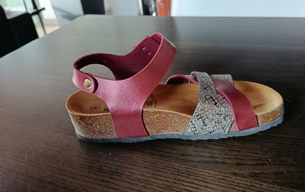 Gemo SAS VETTA Sandalen - Rood/Zilver - Maat 38, SAS VETTA Gemo, Zo goed als nieuw, Rood, Sandalen of Muiltjes