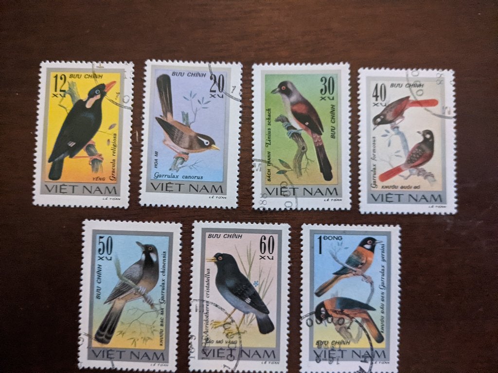 VIETNAM 1979; serie VOGELS, Verzenden, Gestempeld, Dier of Natuur
