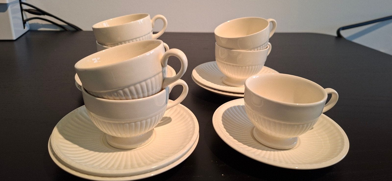 Wedgwood Edme kop en schotels - Set van 7, Klassiek, Ophalen of Verzenden, Zo goed als nieuw, Kop(pen) en/of Schotel(s)