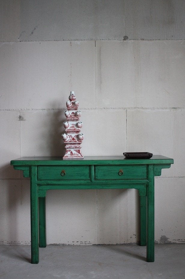 Boho Wandtafel Unieke Tafel Kleurrijke Oosterse Sidetable, 100 tot 150 cm, Nieuw, Ophalen of Verzenden, Minder dan 100 cm