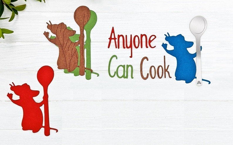 snijmal Ratatouille rat met tekst Anyone can cook NIEUW, Ophalen of Verzenden, Nieuw, Fantasie, Pons of Mal