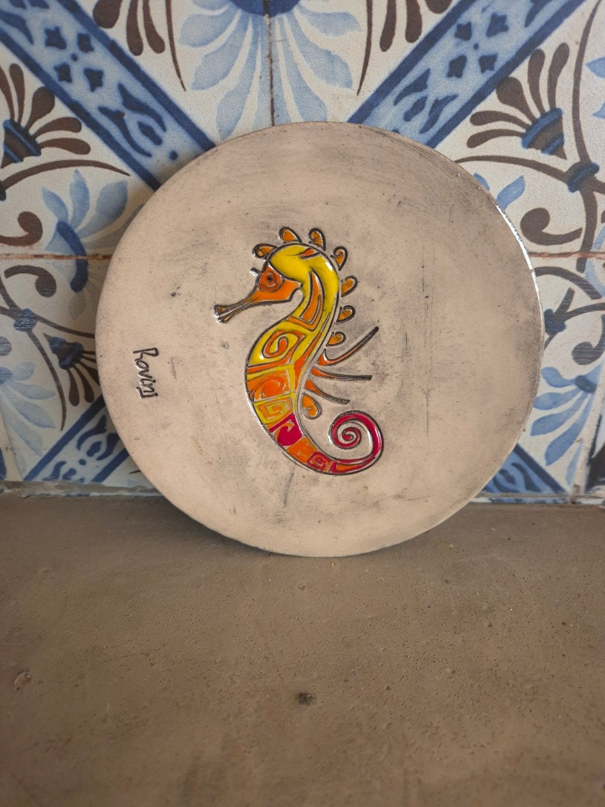 Wandbordje zeepaardje., Antiek en Kunst, Ophalen of Verzenden
