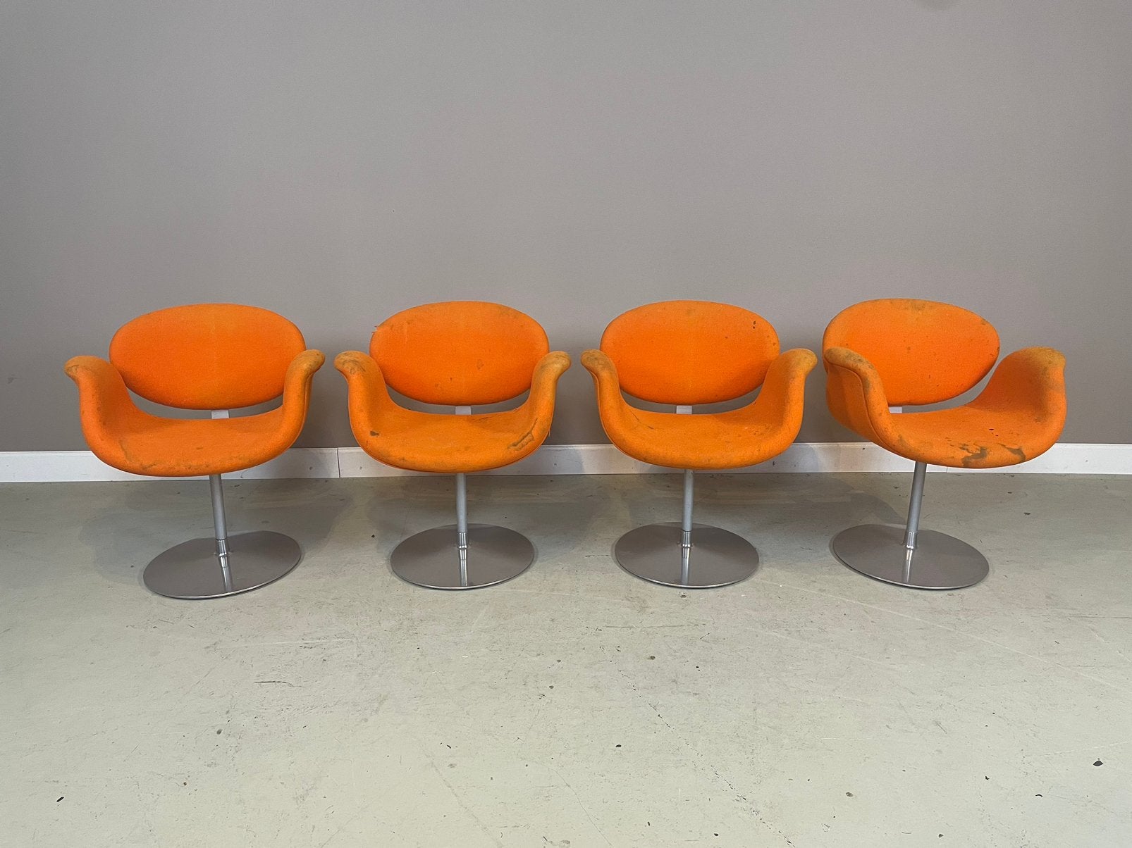 4 Artifort “Little Tulips” stoelen voor herstoffering, Ophalen, Gebruikt, Stof, Vier