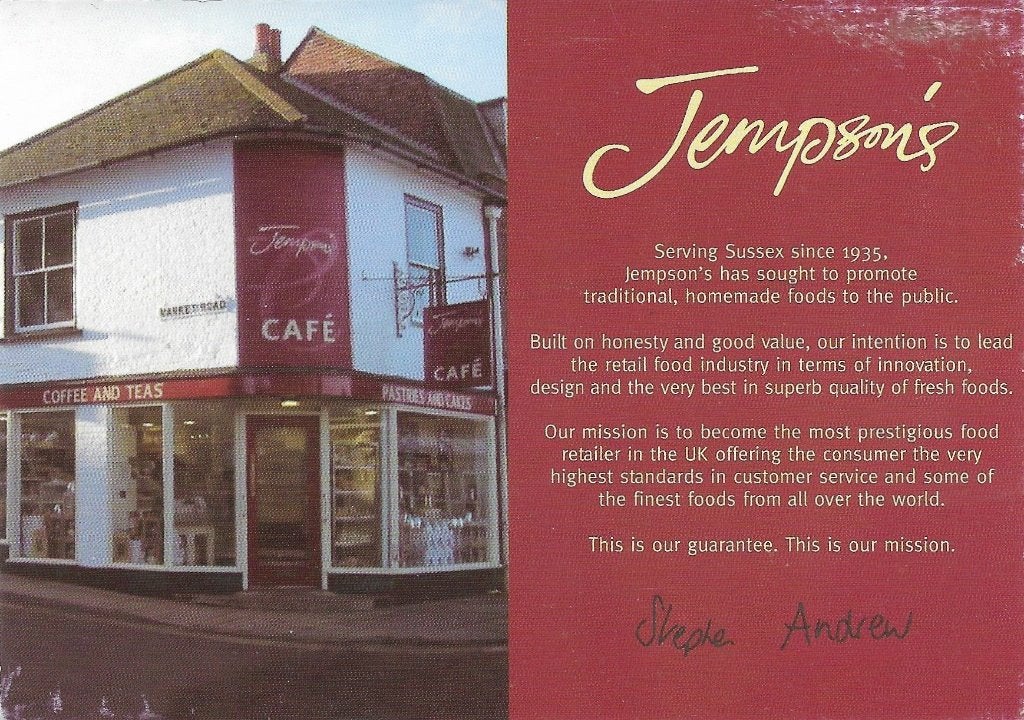 Ansichtkaart  	Rye (Engeland)	Jempson's	Café, Verzenden, Ongelopen, Engeland